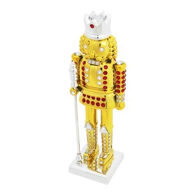 Crystamas Shimmering Nutcracker In Gold,silver
