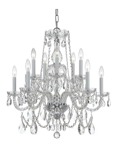 Crystorama 10-light Traditional Crystal Chandelier In Silver