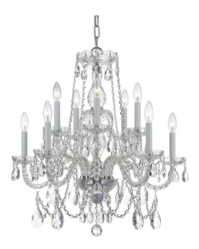 Crystorama 10-light Traditional Crystal Chandelier In Silver