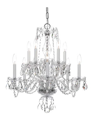 Crystorama 10-light Traditional Crystal Chandelier Hand Cut Crystal In Silver