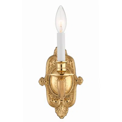 Crystorama 12" High Traditional Cast Brass Candelabra Wall Sconce In Gold
