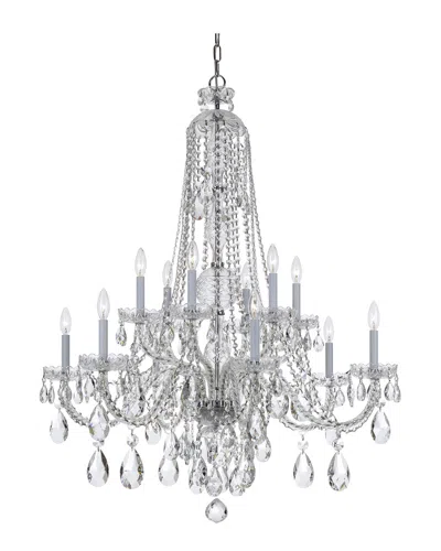 Crystorama 12-light Traditional Crystal Chandelier In Silver