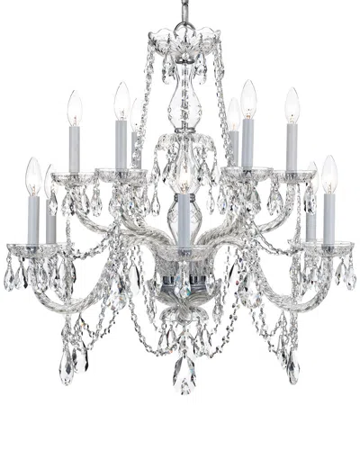 Crystorama 12-light Traditional Crystal Chandelier In Silver