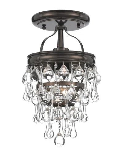 Crystorama 1-light Calypso Semi Flush Mount In Black