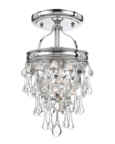 Crystorama 1-light Calypso Semi Flush Mount In Silver