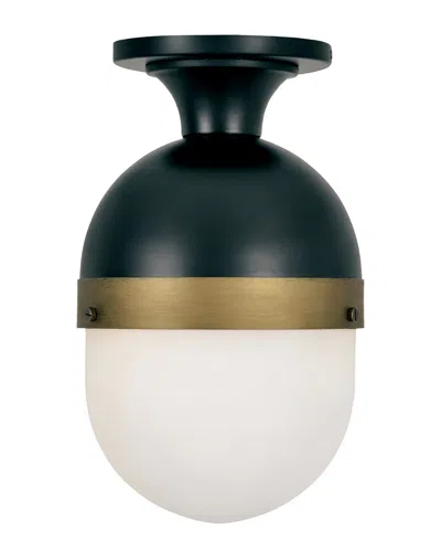 Crystorama 1-light Capsule Outdoor Flush Mount In Black