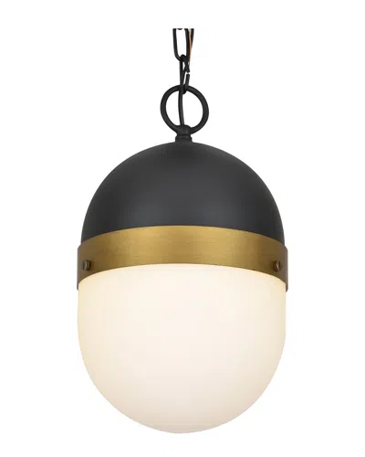 Crystorama 1-light Capsule Outdoor Pendant In Black