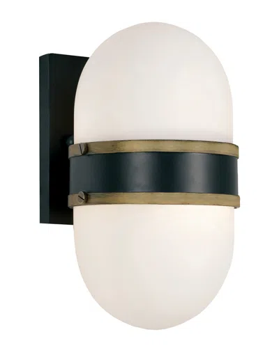 Crystorama 1-light Capsule Outdoor Sconce In Black