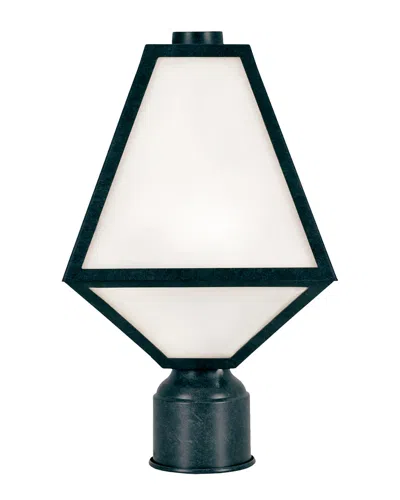 Crystorama 1-light Glacier Outdoor Lantern Post In Green