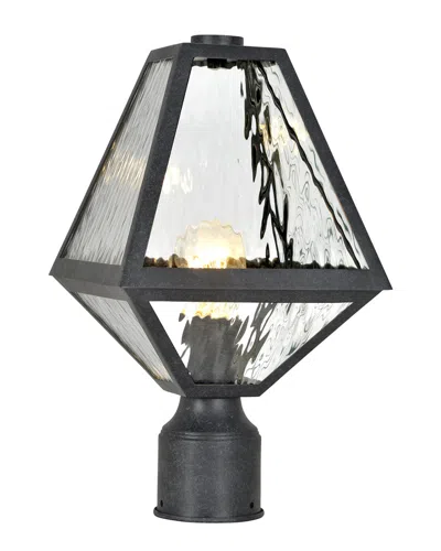 Crystorama 1-light Glacier Outdoor Lantern Post In Black