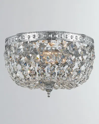 Crystorama 2-light Clear Crystal Chrome Ceiling Mount In Metallic