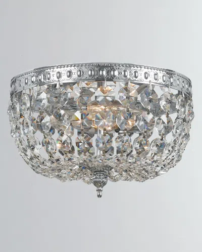 Crystorama 2-light Clear Crystal Chrome Ceiling Mount In Silver