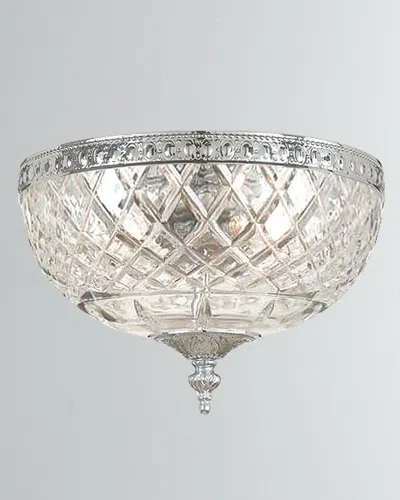 Crystorama 2-light Crystal Ceiling Mount In Silver