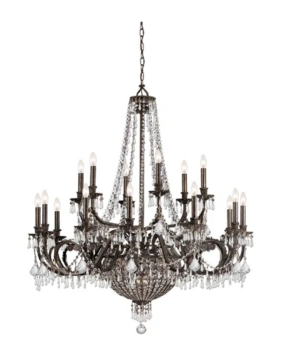 Crystorama 23-light Vanderbilt Chandelier Hand Cut Crystal In Black