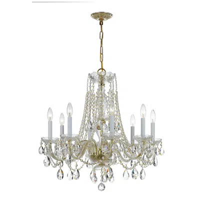 Crystorama 26" Wide Brass 8-light Traditional Crystal Chandelier In White