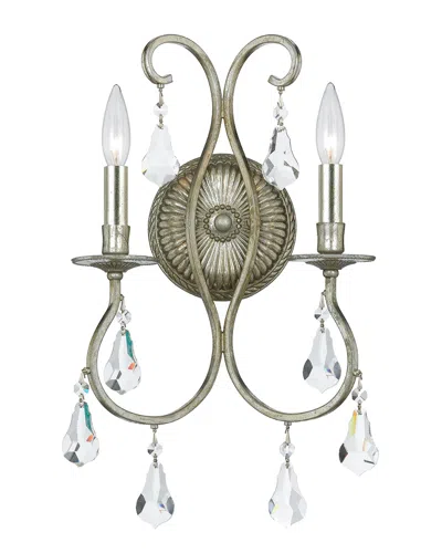 Crystorama 2-light Ashton Sconce Hand Cut Crystal In Gray