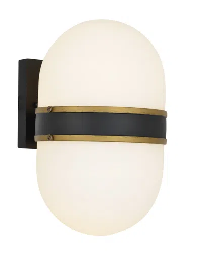 Crystorama 2-light Capsule Outdoor Sconce In Black