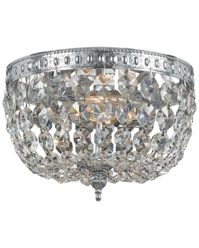 Crystorama 2-light Flush Mount Hand Cut Crystal In Gray