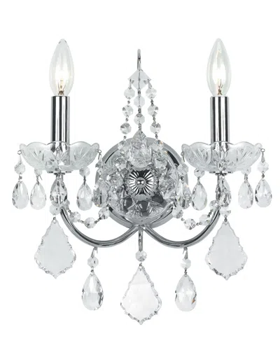 Crystorama 2-light Imperial Sconce With Swarovski Crystals In Silver