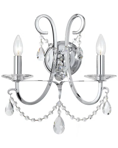 Crystorama 2-light Othello Sconce Hand Cut Crystal In Gray
