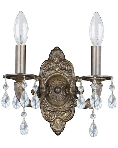 Crystorama 2-light Paris Market Sconce Hand Cut Crystal In Brown