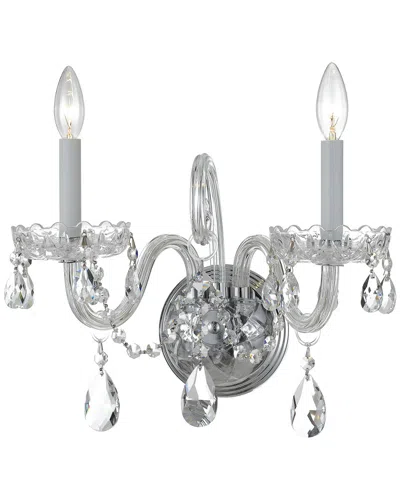 Crystorama 2-light Traditional Crystal Sconce In Gray