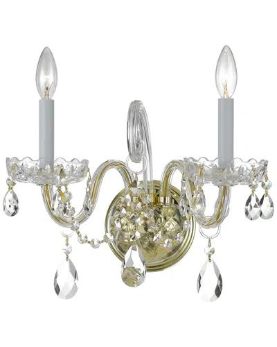 Crystorama 2-light Traditional Crystal Sconce In Gray