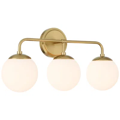 Crystorama 3 Light Gold Bathroom Vanity In White