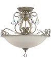 Crystorama Ashton 3-light Hand Cut Crystal Silver Ceiling Mount In Gray