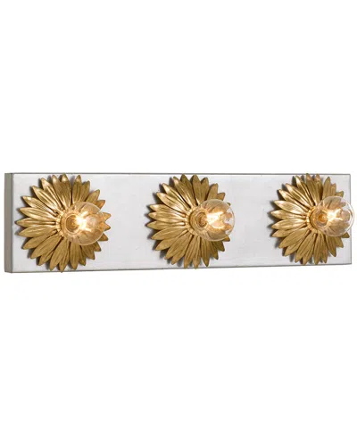 Crystorama 3-light Broche Bathroom Vanity In Gold