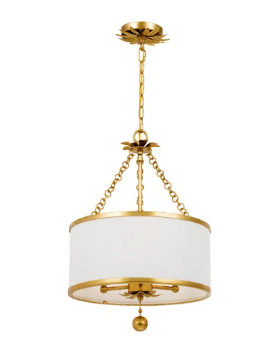 Crystorama 3-light Broche Semi Flush Mount In White