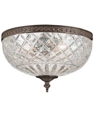 Crystorama 3-light Bronze Lead Crystal Ceiling Mount In Brown