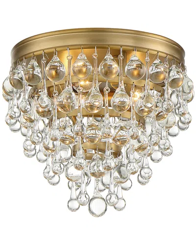 Crystorama 3-light Calypso Flush Mount In Gold