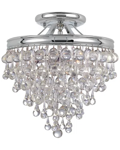 Crystorama 3-light Calypso Semi Flush Mount In Gray