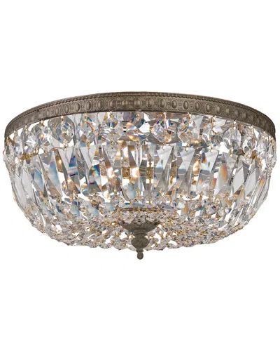 Crystorama 3-light Flush Mount Hand Cut Crystal In Brown
