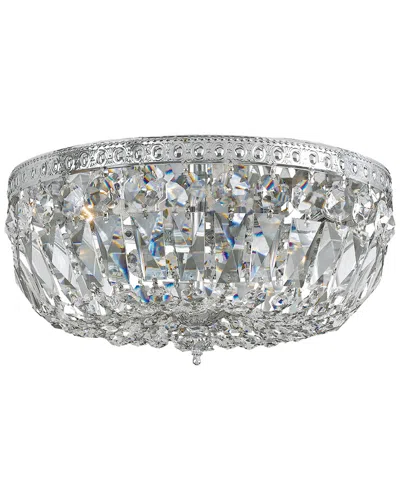 Crystorama 3-light Flush Mount Swarovski Spectra Crystal In Silver