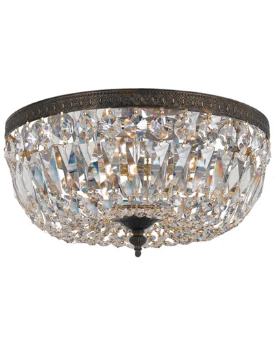 Crystorama 3-light Flush Mount Swarovski Spectra Crystal In Black