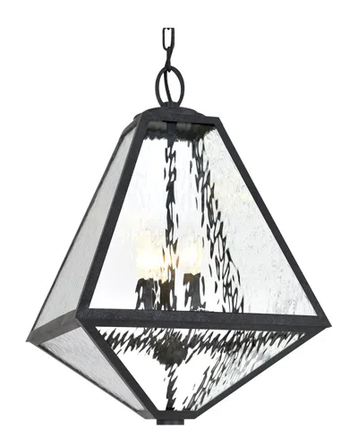 Crystorama 3-light Glacier Outdoor Chandelier In Black