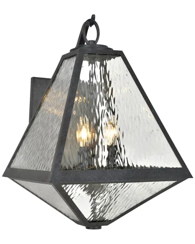 Crystorama 3-light Glacier Outdoor Sconce In Black