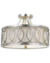 Crystorama 3-light Graham Flush Mount In Gray