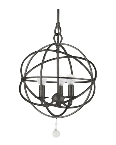 Crystorama 3-light Solaris Mini Chandelier In Black