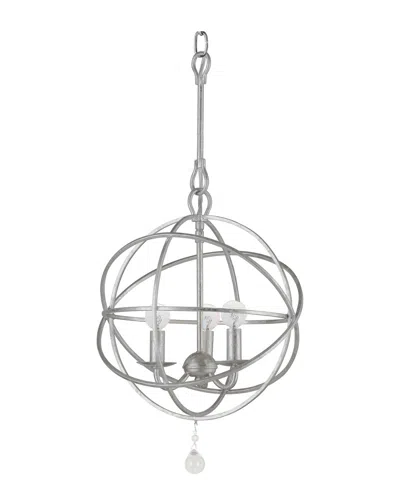 Crystorama 3-light Solaris Mini Chandelier In Gray