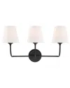 Crystorama 3-light Sylvan Bathroom Vanity In Black