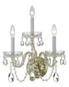 Crystorama 3-light Traditional Crystal Sconce In Gold