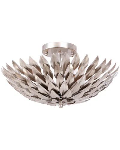 Crystorama 4-light Broche Flush Mount In Silver
