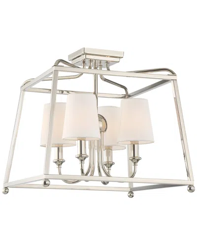 Crystorama 4-light Sylvan Flush Mount In White