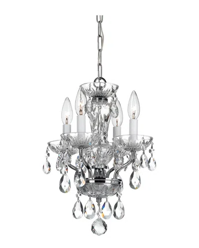 Crystorama 4-light Traditional Crystal Chandelier Swarovski Spectra Crystal In Gray
