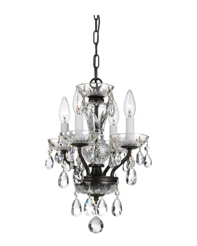 Crystorama 4-light Traditional Crystal Chandelier Swarovski Spectra Crystal In Black