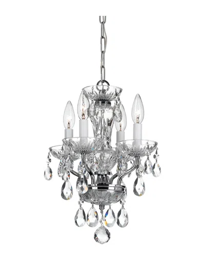 Crystorama 4-light Traditional Crystal Chandelier Swarovski Strass Crystal In Silver