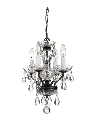 Crystorama 4-light Traditional Crystal Chandelier Swarovski Strass Crystal In Silver